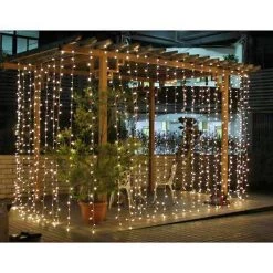 FB Market Place 6 Metres Party Waterfall Fairy Lights Curtain 12 Strings & 600 LED Beads