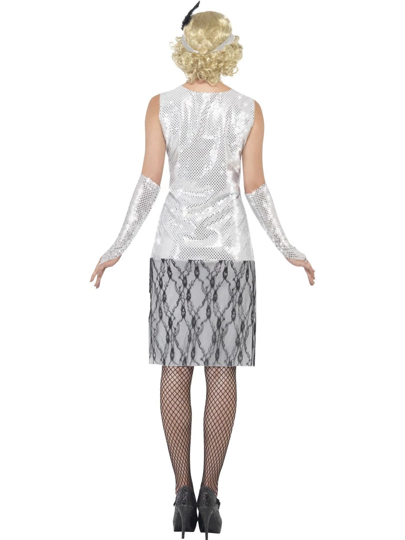Smiffys Costumes 1920s Silver Flapper Dress Ladies Costume 3 Smiffys Costumes 1920s Silver Flapper Dress Ladies Costume