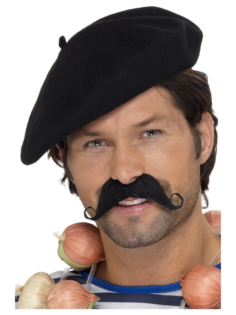 Smiffys Black French Beret Men's Hat Costume Accessories 1 Smiffys Black French Beret Men's Hat Costume Accessories