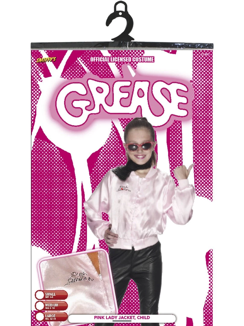 Smiffys Costumes Grease Pink Ladies Jacket Girls Costume 4 Smiffys Costumes Grease Pink Ladies Jacket Girls Costume