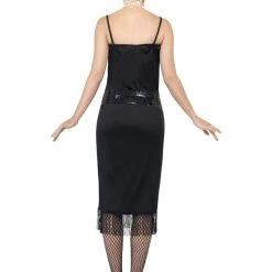 Smiffys 1920s Gatsby Black Flapper Dress Ladies Costume Costumes