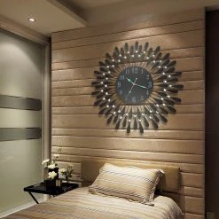 Crazy Crazy & More Crazy Deals 3D Crystal Wall Clock Luxury Art Home Decor 60cm X 60cm Black Face Home & Garden