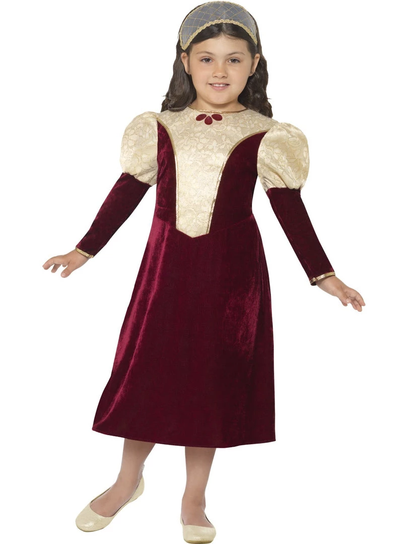 Smiffys Damsel Tudor Princess Book Week Girls Costume 1 Smiffys Damsel Tudor Princess Book Week Girls Costume