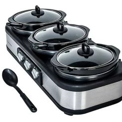 Crazy Crazy & More Crazy Deals 3pc Electric Pot Slow Cooker Stainless Steel Home & Garden