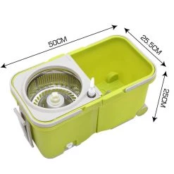 Crazy Crazy & More Crazy Deals Split Bucket 360 Rotating Spinning Spin Mop 2 Mop Heads Stainless Steel Wheel Home & Garden