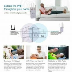 Crazy Crazy & More Crazy Deals Electronics 1200Mbps 5G Dual Band Wireless Range Extender WiFi Repeater Router 4 Antenna