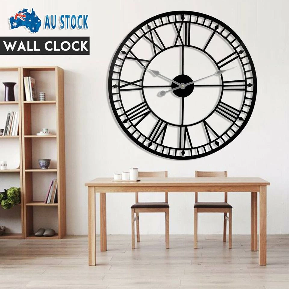 Crazy Crazy & More Crazy Deals Large Outdoor Garden Wall Clock Roman Numerals Giant Open Face Metal 80cm 1 Crazy Crazy & More Crazy Deals Large Outdoor Garden Wall Clock Roman Numerals Giant Open Face Metal 80cm