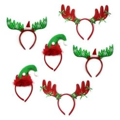 Unbranded 6pk Christmas Headband Photo Prop Kit Reindeer Elf Costume Accessory Christmas Costume Accessories