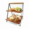 Kmart Serve & Share Acacia Wood 2 Tier Serving Tower Cheese Grazing Platter Home & Garden