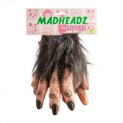 MDI Australia Madheadz Black Gorilla Monkey Hairy Hand Gloves King Kong Fancy Dress Accessory