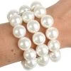 Tomfoolery Glossy Pearl 3 Row Bracelet Flapper Formal 50s 20s Costume Accessory Fashion Jewelry