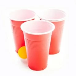 MDI Australia Home & Garden Beer Pong Drinking Game Set Fun Family Party Game Activity 24 Red Cups & Balls