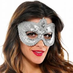 Balloon Agencies Prismatic Silver Tiled Masquerade Mask Ladies Costume Accessory Costume Accessories