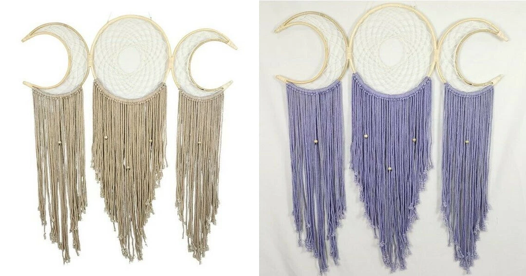 MAL New 1pce 120cm Triple Moon Cycle Dream Catcher Rattan Macrame Design Boho Home & Garden 1 MAL New 1pce 120cm Triple Moon Cycle Dream Catcher Rattan Macrame Design Boho Home & Garden