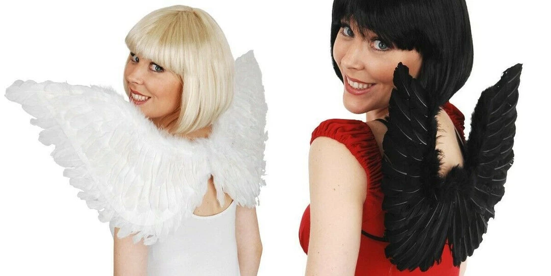 Tomfoolery Small Medium Large Angel Devil Black White Costume Wings Costume Accessories 1 Tomfoolery Small Medium Large Angel Devil Black White Costume Wings Costume Accessories