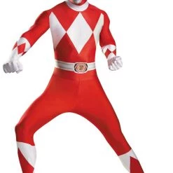 Morris Costumes Red Power Ranger Bodysuit Mighty Morphin Mens Costume