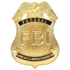 Tomfoolery Costume Accessories Gold FBI Badge Police Badge Costume Accessory