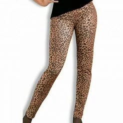 Amscan Costume Accessories 80s Leopard Print Leggings Ladies Or Mens 80s Costume Pants