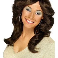 Smiffys 70S 80s Disco Diva Flick Wig Farrah Fawcett Charlies Angels Ladies Costume Wig Wigs