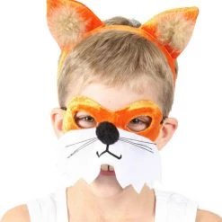 Sweidas Costume Accessories Farm Animal Headband & Mask Costume Set Sheep Panda Owl Fox Frog Cat Horse Zebra