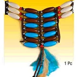 Balloon Agencies Native American INDIAN Maiden Tribal Choker Necklace & Feather Costume Jewellery