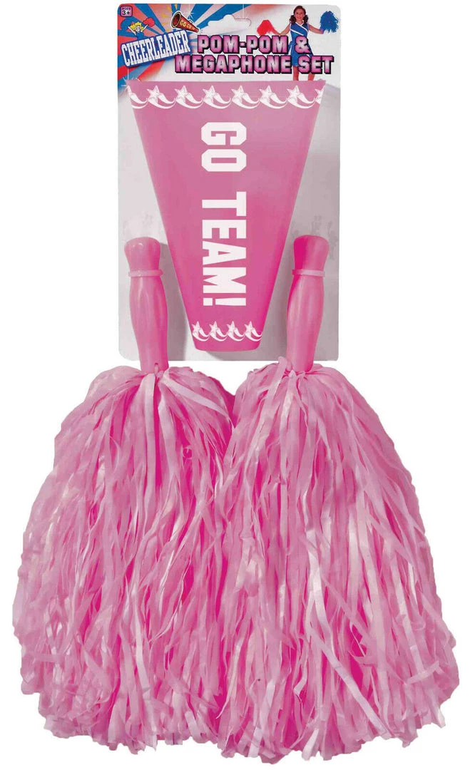 Morris Costumes Cheerleader Costume Pom Pom & Megaphone Pink Red White Black Blue Green Burgundy Costume Accessories 3 Morris Costumes Cheerleader Costume Pom Pom & Megaphone Pink Red White Black Blue Green Burgundy Costume Accessories