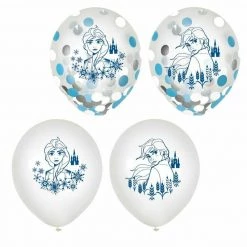Balloon Agencies Disney Frozen 2 Confetti Filled 30cm Latex Balloons Pack Of 6 Party Supplies