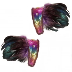 Sweidas Burning Man Rainbow Shoulder Pads Epaulettes Mardi Gras Pride Festivals Costume Costume Accessories