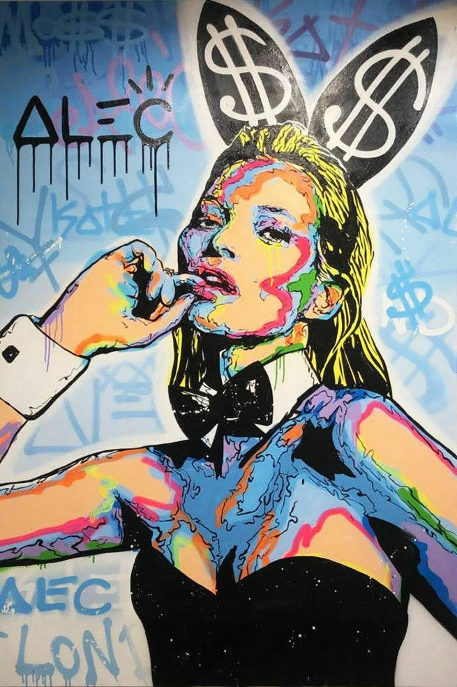 Unbranded Alec Monopoly Oil Painting Canvas Graffiti Art Kate Moss Playboy Framed 61cmx66c 2 Unbranded Alec Monopoly Oil Painting Canvas Graffiti Art Kate Moss Playboy Framed 61cmx66c