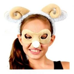 Sweidas Costume Accessories Farm Animal Headband & Mask Costume Set Sheep Panda Owl Fox Frog Cat Horse Zebra