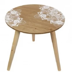 MAL Bohemian Style Mandala Side Table Bedside Coffee Table With Black & White Prints Home & Garden