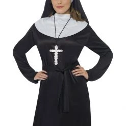 Smiffy's Ornate Silver Cross Necklace Religious Monk Priest Nun Costume Access Halloween Costumes