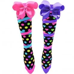 Knee High Socks With Colourful Bows Ballet Girls Adults Crazy Socks Day MADMIA