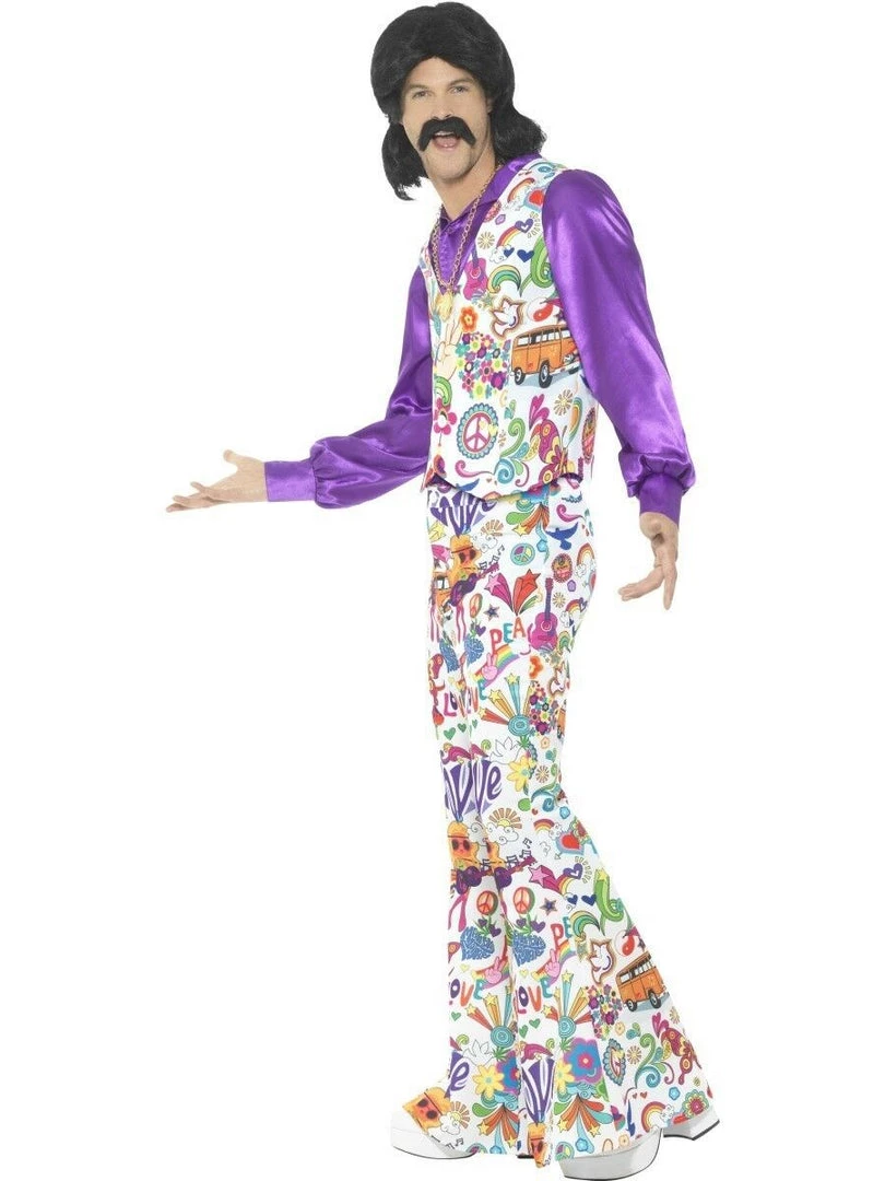 Smiffys Men's Costume Groovy Hippie 60s Mens Costume Disco 70s Costume 3 Smiffys Men's Costume Groovy Hippie 60s Mens Costume Disco 70s Costume