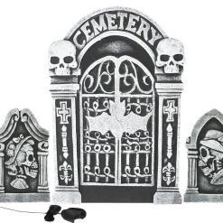 Sunstar 24 Pc Cemetery Tombstone Graveyard Set Skeleton Garden Halloween Decorations