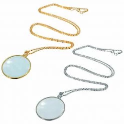 Unbranded Monocle Lens Necklace 5x Magnifier Coin Magnifying Glass Pendant Gold Silver