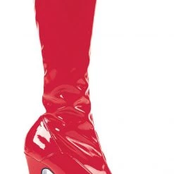 Morris Costumes Costume Accessories ChaCha Platform Zip Up Knee High Boots 60s Costume Shoes | Black Red White 7 Morris Costumes Costume Accessories ChaCha Platform Zip Up Knee High Boots 60s Costume Shoes | Black Red White