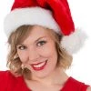 Tomfoolery Deluxe Christmas Plush Pom Soft Santa Hat Fur Covered Adult Thick Christmas Costume Accessories