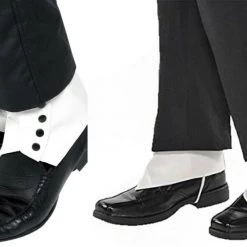 Forum NoVelities Great Gatsby Roaring 20s Gangster Spats Shoe Covers With Silver Buttons Costume Accessories