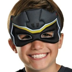 Morris Costumes Power Ranger Puffy Mask Dino Charge Gold Black Ranger Costume Accessory Costume Accessories