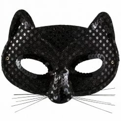 Balloon Agencies Fancy Black Sequin Cat Ladies Masquerade Costume Mask Costume Accessories