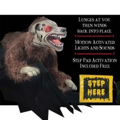 Unbranded Halloween Props/Decoration Animated Lunging Mad Dog Bump & Go Zombie Clawing Cathy Halloween Decoration