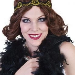 Tomfoolery Wigs Clementine Flapper Brown Ladies Wig With Headband