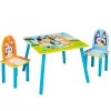 Moose Home & Garden Bluey & Bingo Wooden Kids Table & 2 Chairs Set Girls Boys Furniture