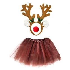 JD Party Christmas Costumes/Decorations Christmas Rudolph The Red Nose Reindeer Ladies Kids Costume Set