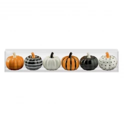 Balloon Agencies Mini Pumpkin Pattern Figurines Pack Of 6 Halloween Decoration