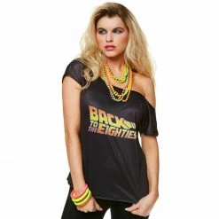 Karnival Costumes Back To The Future 80s T-Shirt Black Ladies Costume 8 Karnival Costumes Back To The Future 80s T-Shirt Black Ladies Costume