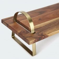 Kmart Home & Garden Wooden Rectangle Grazing Cheese Platter Serving Stand Tray Gold Coloured Handle 9 Kmart Home & Garden Wooden Rectangle Grazing Cheese Platter Serving Stand Tray Gold Coloured Handle