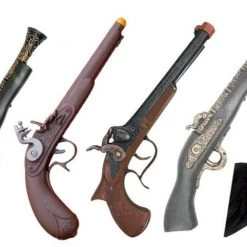 Unbranded Costume Accessories Caribbean Pirate Plastic Diecast Pirate Pistol Costume Accessory