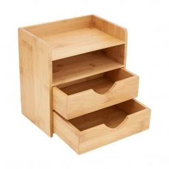 Kmart Bamboo 4 Tier Desk Organiser Stationery Box Desk Tidy Home Office Home Study Electronics